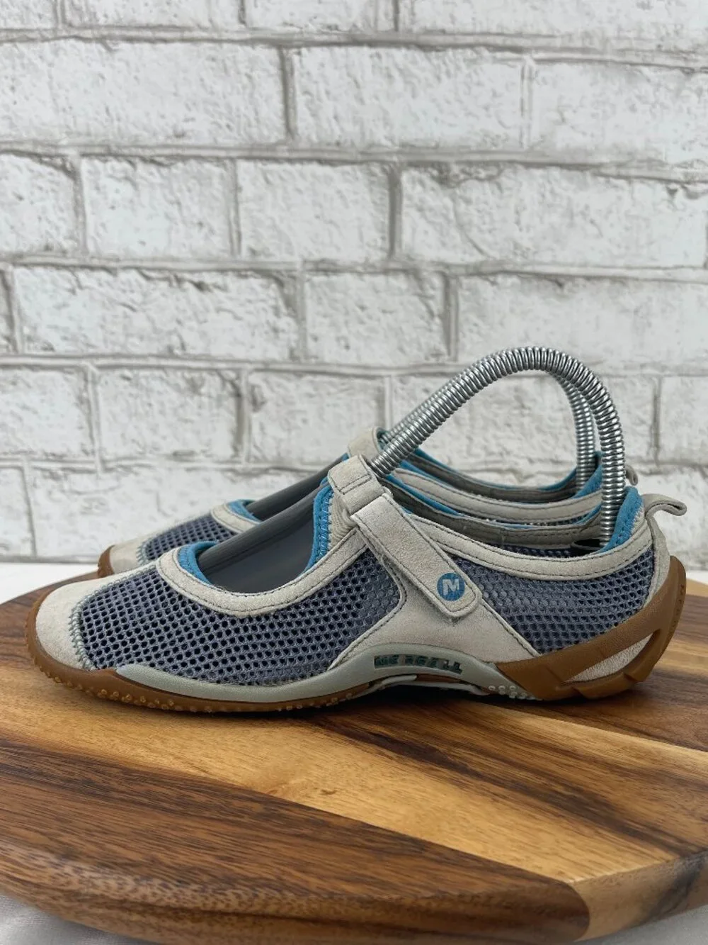 Merrell Circuit MJ Breeze Womens 6.5 Blue Gray Mary Jane Breathable Mesh Shoes